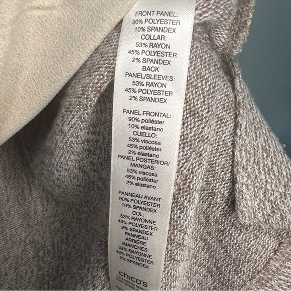 Chico's Turtle Neck Tunic Top Paisley 3/4 Sleeves Artsy Boho Size L - Picture 9 of 14